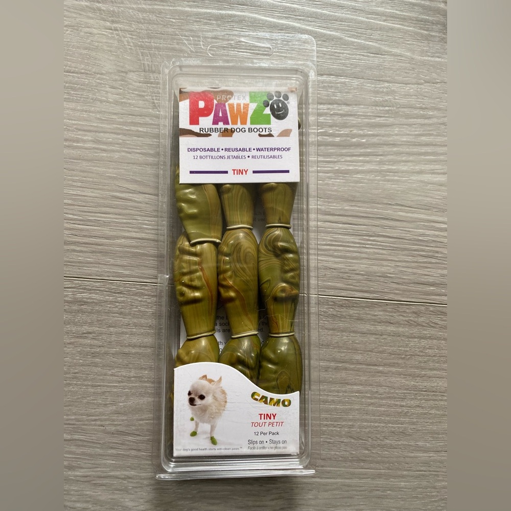 Pawz Tiny Dog Boots - camo Green